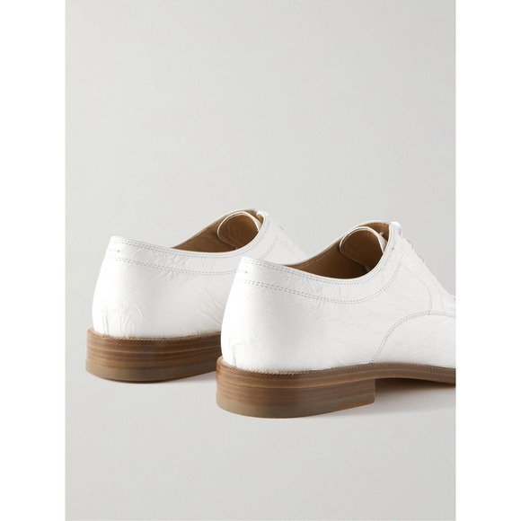 Maison Margiela - Tabi Split Toe crinkle Leather Derby Shoes - White